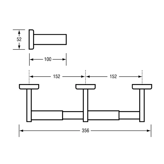 Double Toilet Roll Holder in Designer Black - Image 2