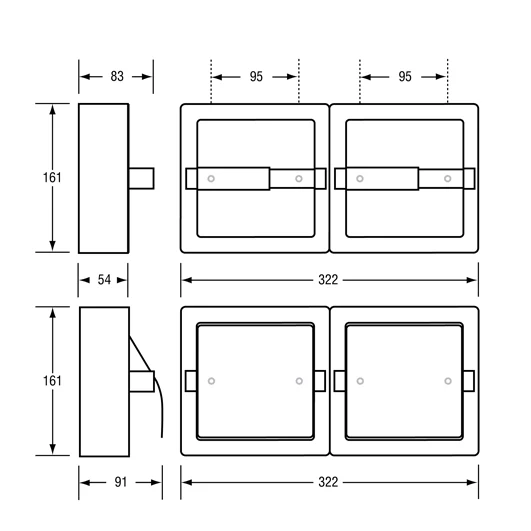 Double Toilet Roll Holder in Satin Stainless Steel ML263SM_S - Image 2