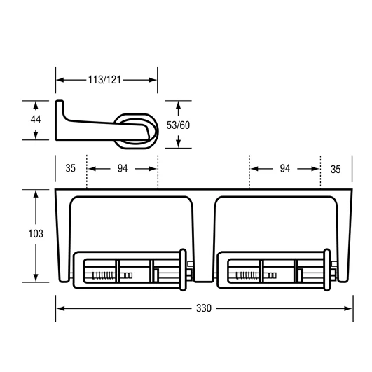 Double Toilet Roll Holder ML825 - Image 2