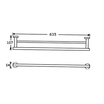 Double Towel Rail in Designer Black - Image 3