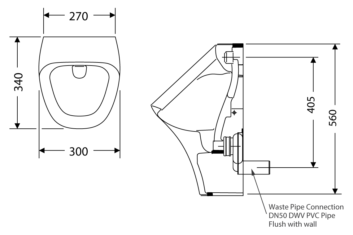 Durastyle Wall Hung Urinal - Image 2