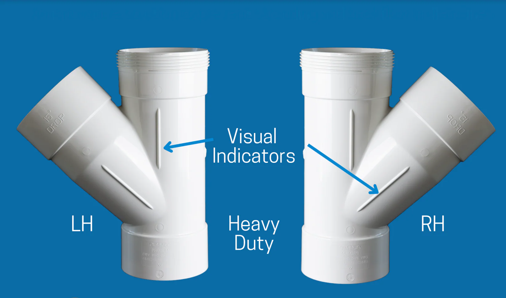 DWV Jumpdown Junction 100mm X 45 Deg X 15 Deg PVC - Image 3