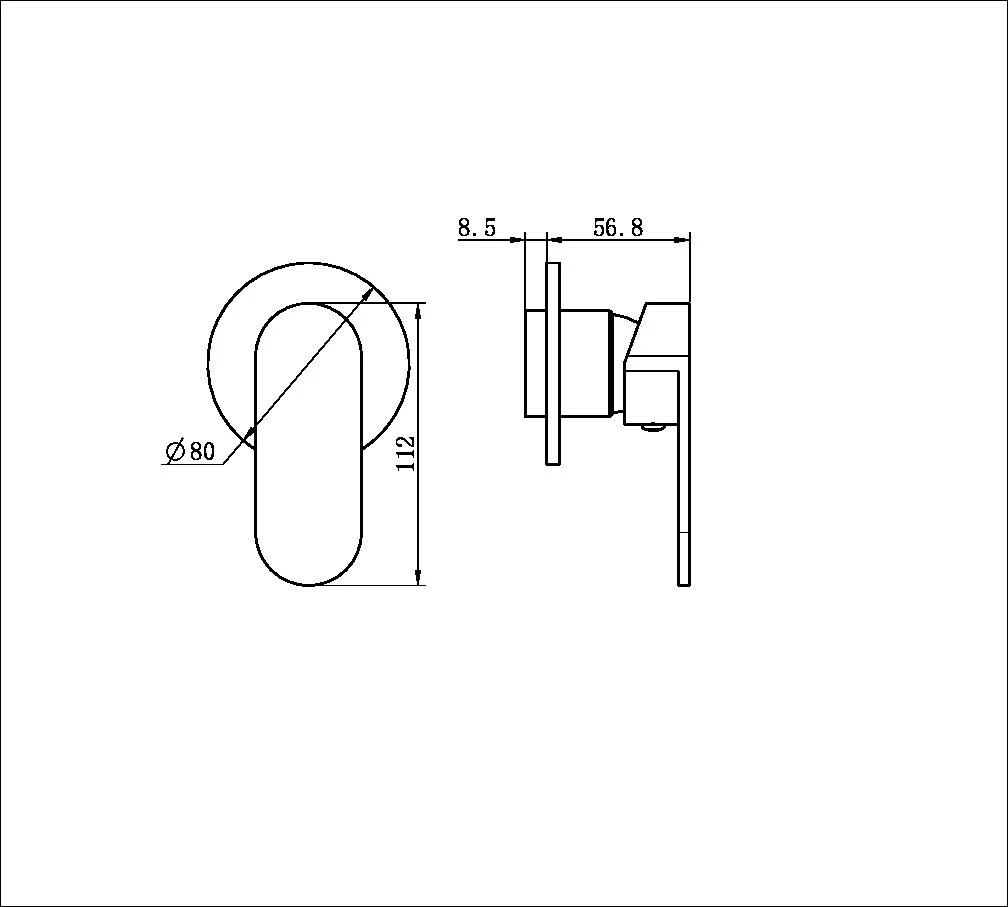 Ecco Shower Mixer 80mm Round Plate - Image 4