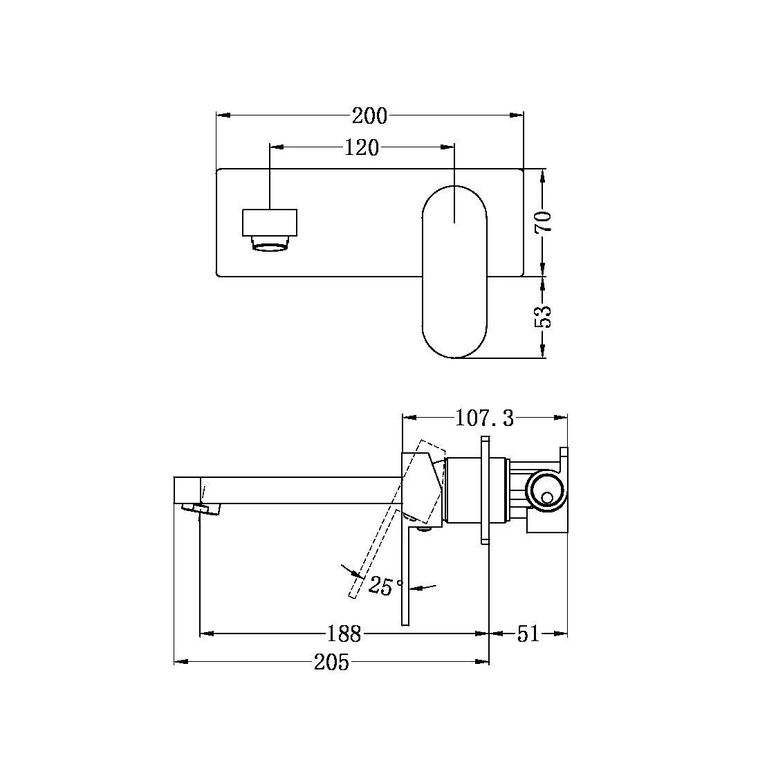 Ecco Wall Basin/Bath Mixer - Image 6