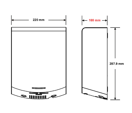 Eclipse Slimline Automatic Operation Hand Dryer in White - Image 2