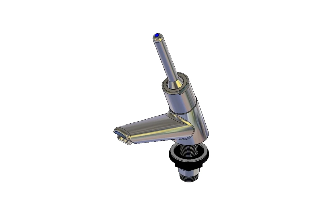Enware-Delabie TempoStop Time Flow Basin Pillar Tap – Lever Action - Image 3