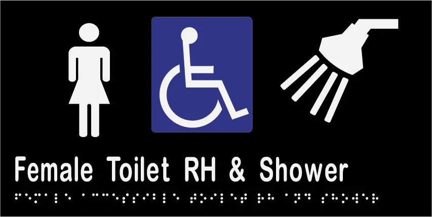 Female Accessible Toilet & Shower RH 300mmW x 150mmH - Image 2