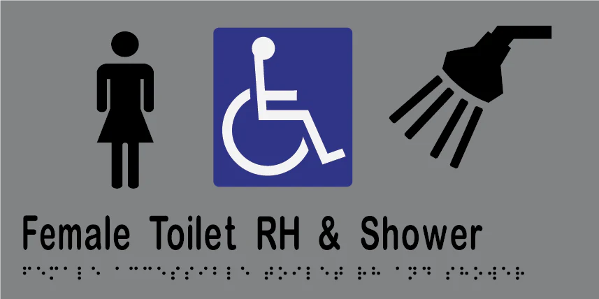 Female Accessible Toilet & Shower RH 300mmW x 150mmH - Image 3