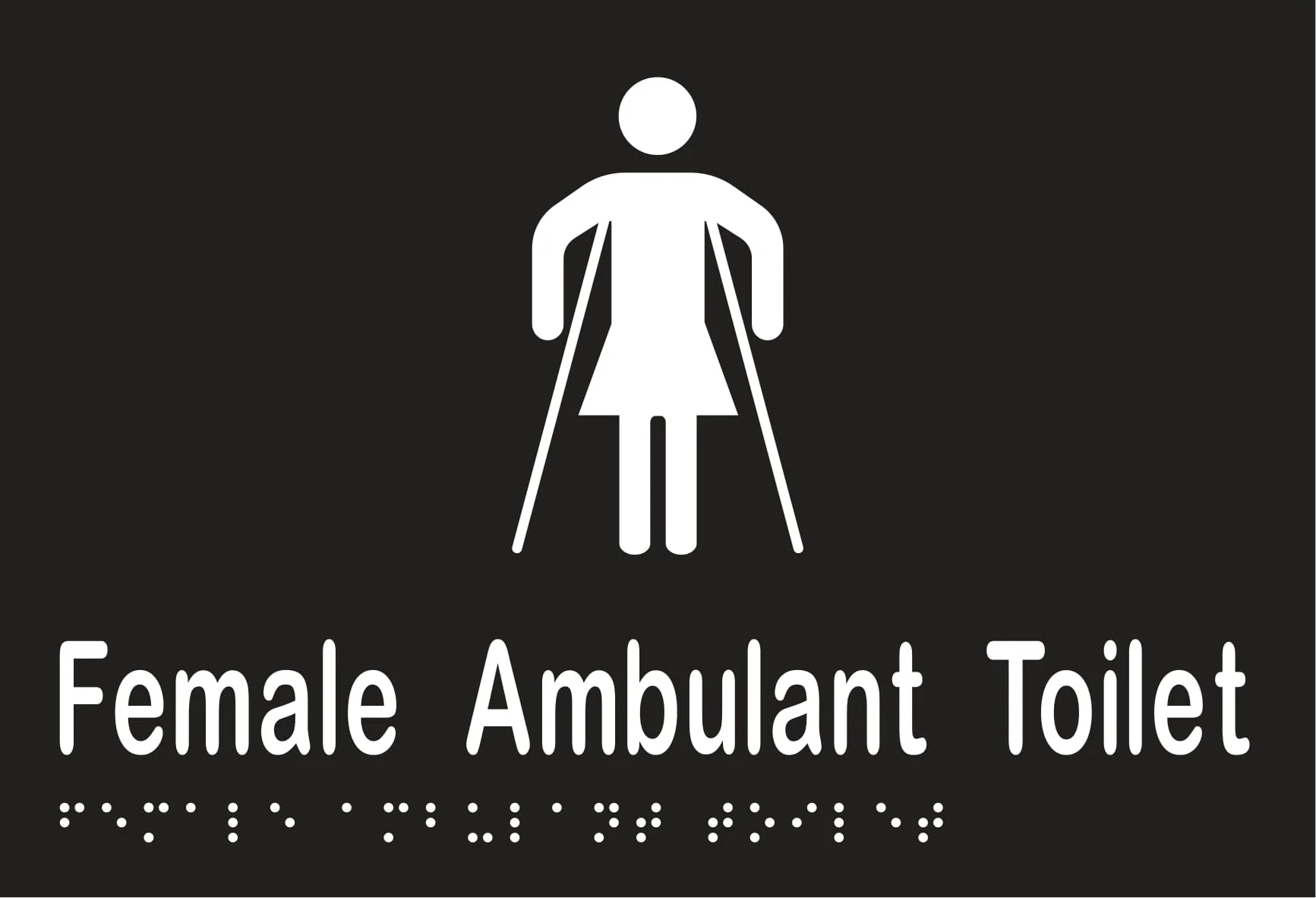 Female Ambulant Toilet Braille 220mmW x 150mmH - Image 2