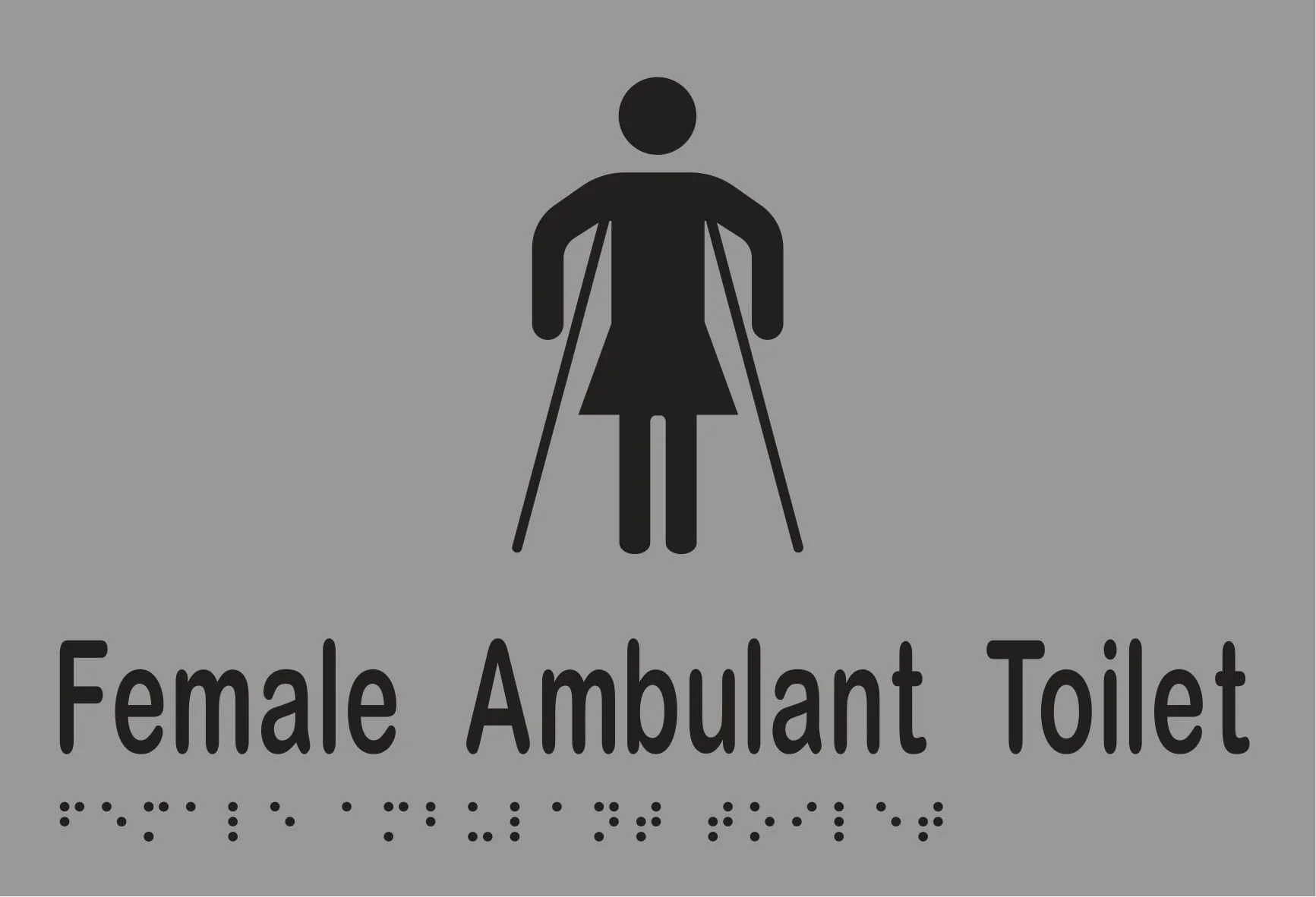 Female Ambulant Toilet Braille 220mmW x 150mmH - Image 3