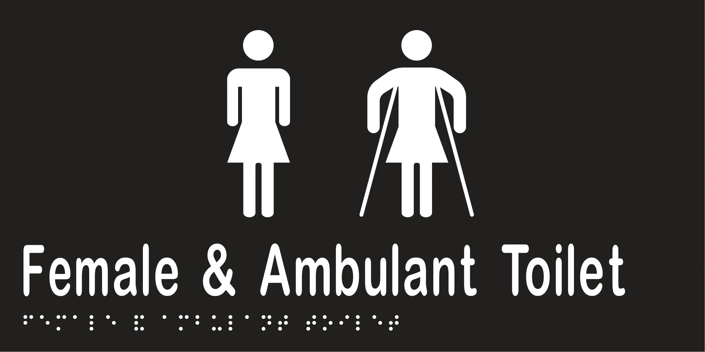 Female & Ambulant Toilet Braille 300mmW x 150mmH - Image 2