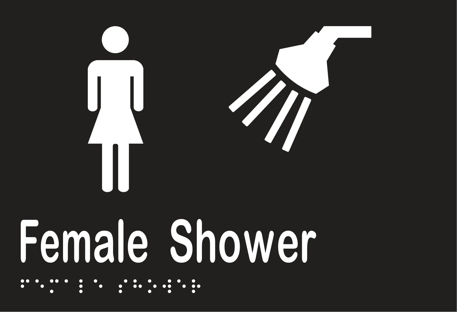 Female Shower Braille 220mmW x 150mmH - Image 2