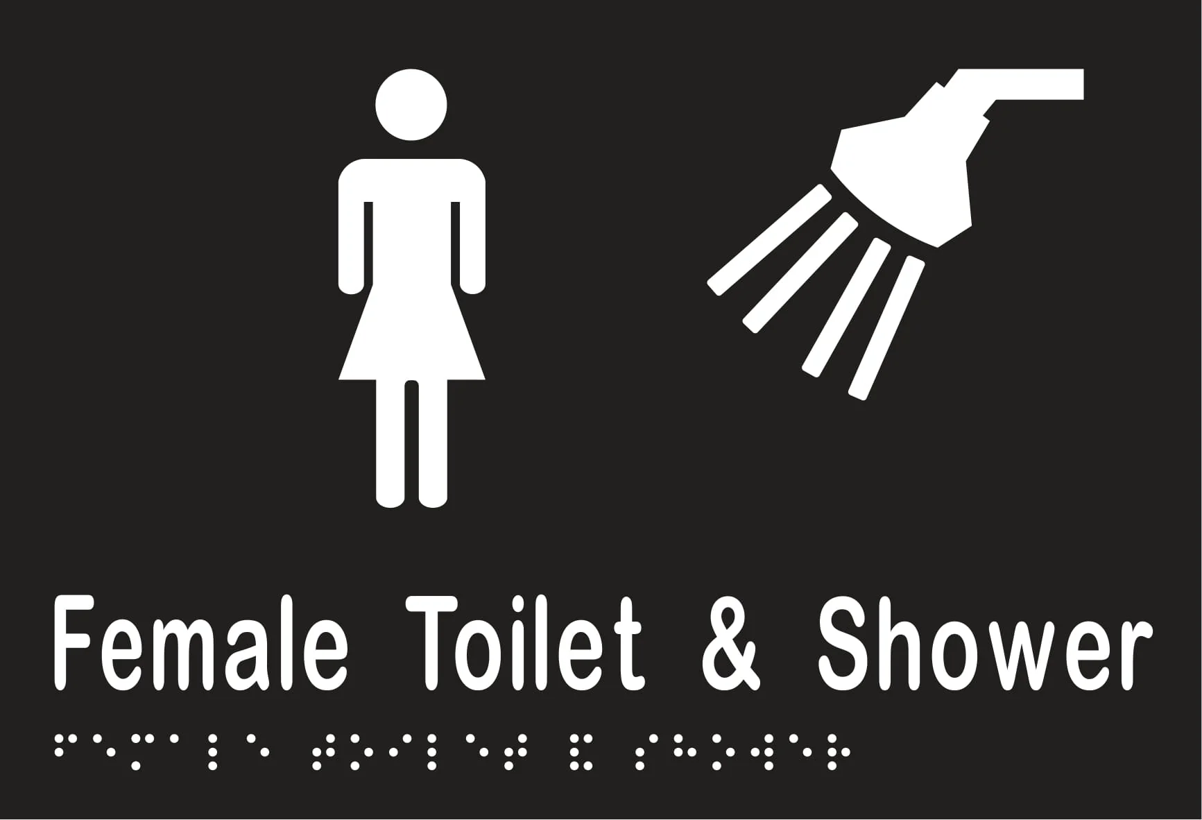 Female Toilet & Shower Braille 220mmW x 150mmH - Image 2
