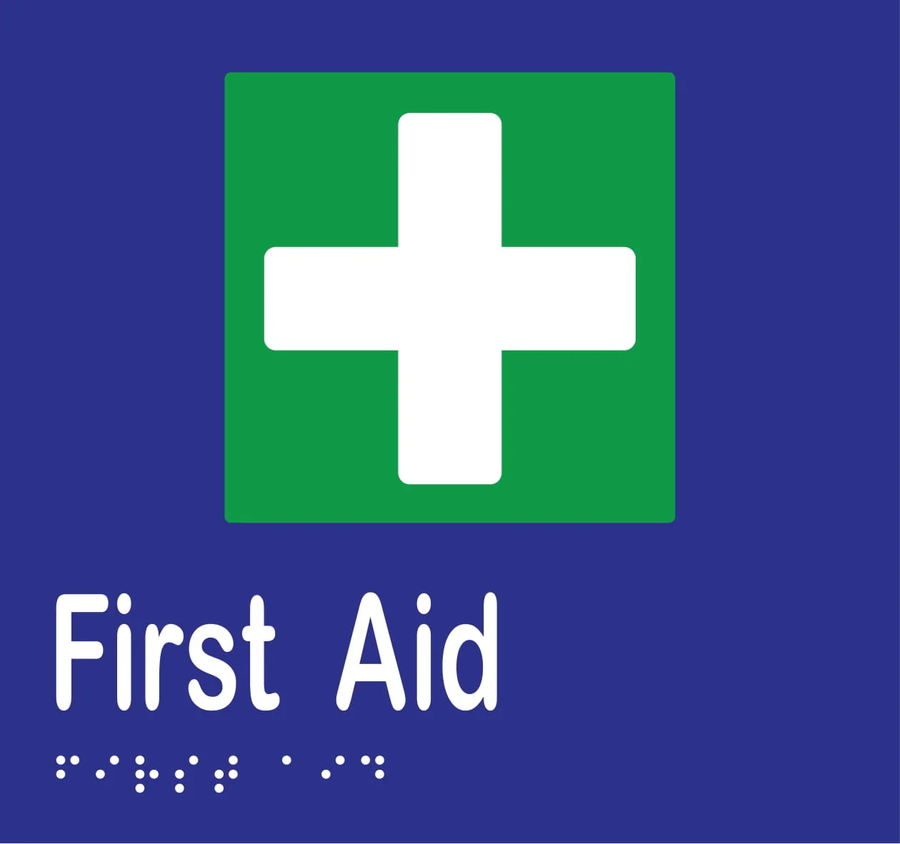 First Aid Braille Sign 160mmW x 150mmH - Image 2
