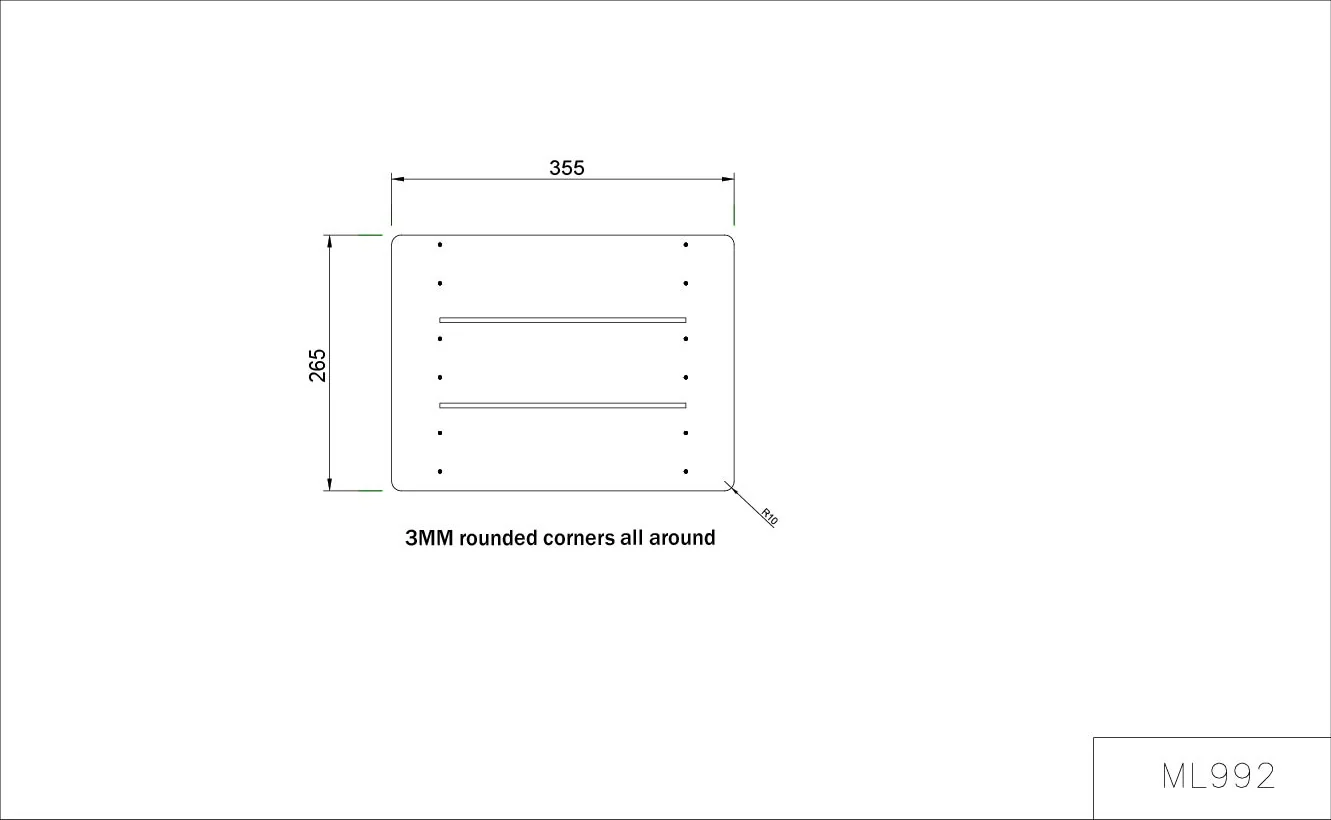 Folding Shower Seat in Compact Laminate 355mm W x 265mm D - Image 3