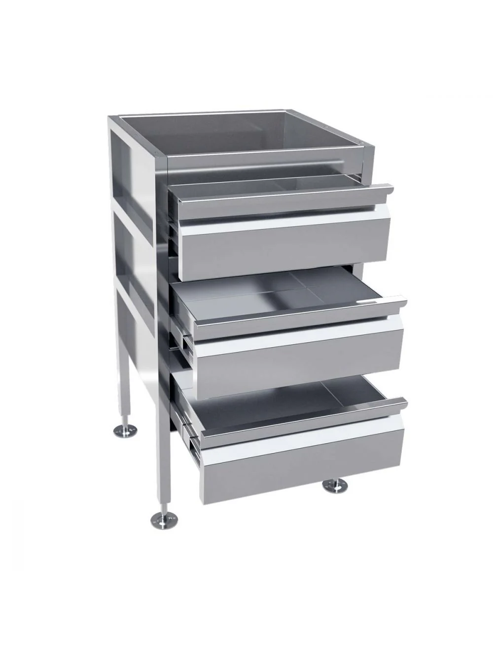 Freestanding Stainless Steel Drawer Unit (3 drawers) - Image 2