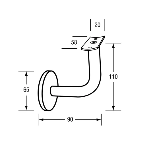 Hand Rail Bracket Concave Mount - Image 2