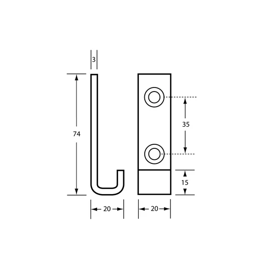 Hat and Coat Hook in Satin Stainless Steel - Image 2