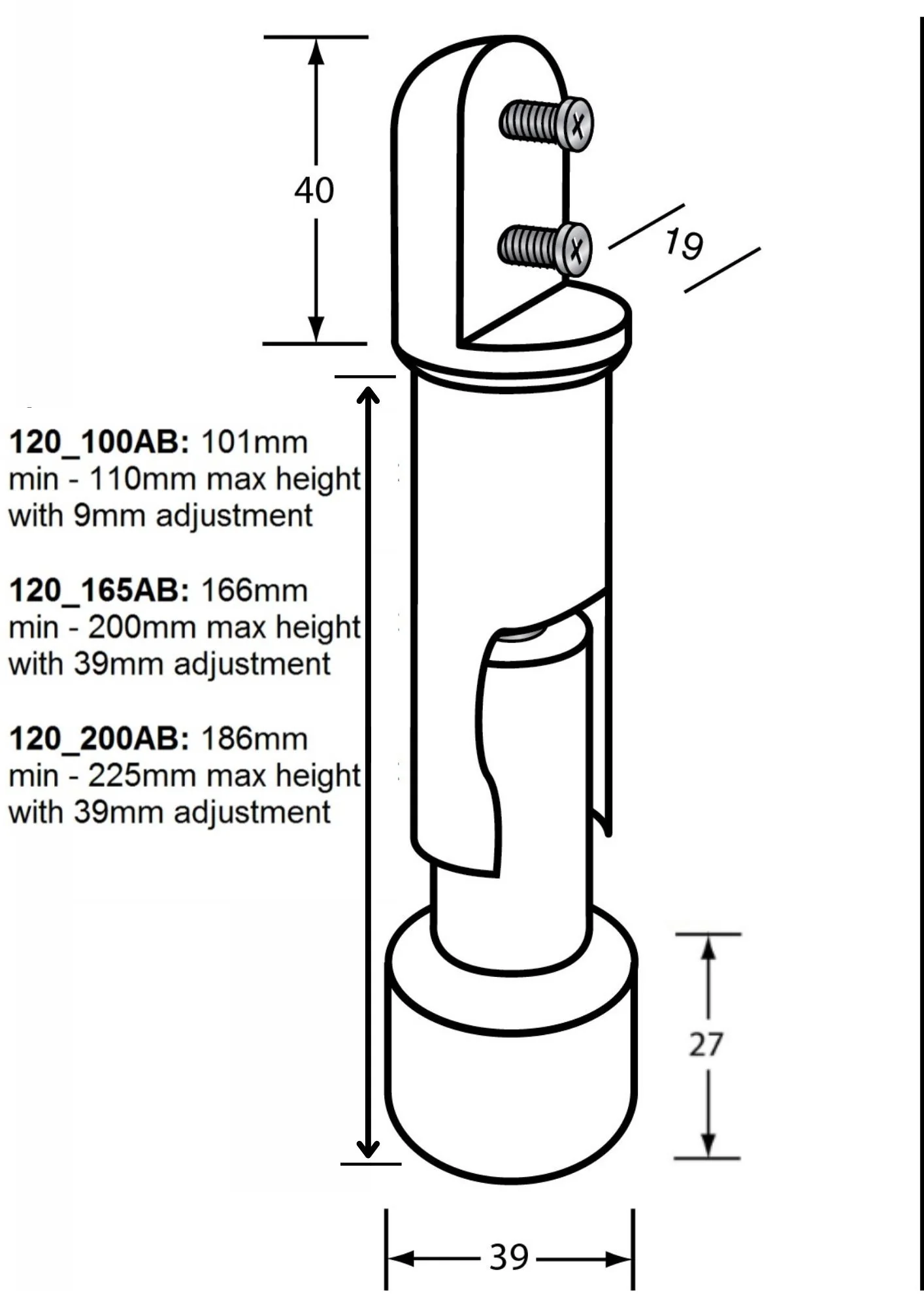 Heavy Duty Full Aluminium Leg - Image 2