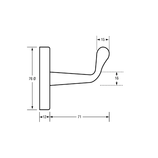 Heavy Duty Robe Hook - Concealed Fix in Polished Stainless Steel - Image 2