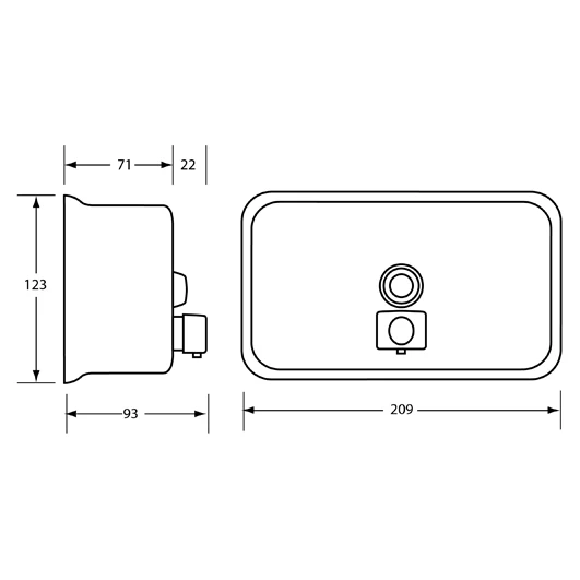 Horizontal Soap Dispenser with pump in Satin Stainless Steel - Image 2