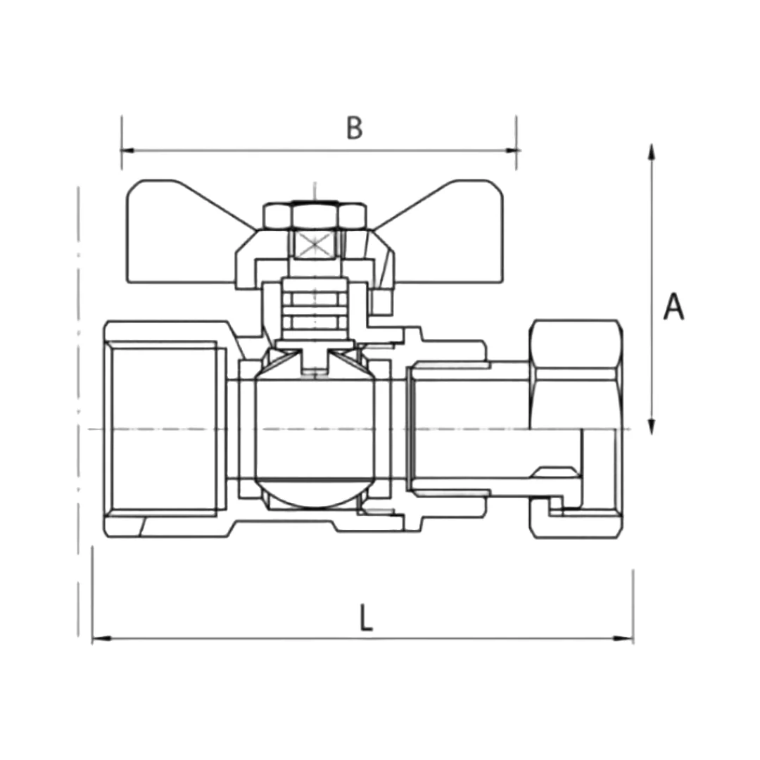 Hot Water Ball Valve Kit for Gas & Water 20mm – Loose Nut - Brass – AGA & WaterMark Approved - Image 2