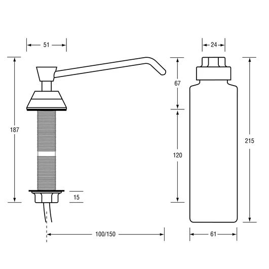 In Basin/Vanity Soap Dispenser 475mL - Image 2