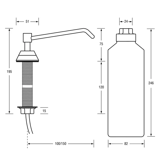 In Basin/Vanity Soap Dispenser 950mL - Image 2