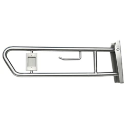 LH Pull Down Grab Rail with Nurse Call & Toilet Roll Holder - Image 2