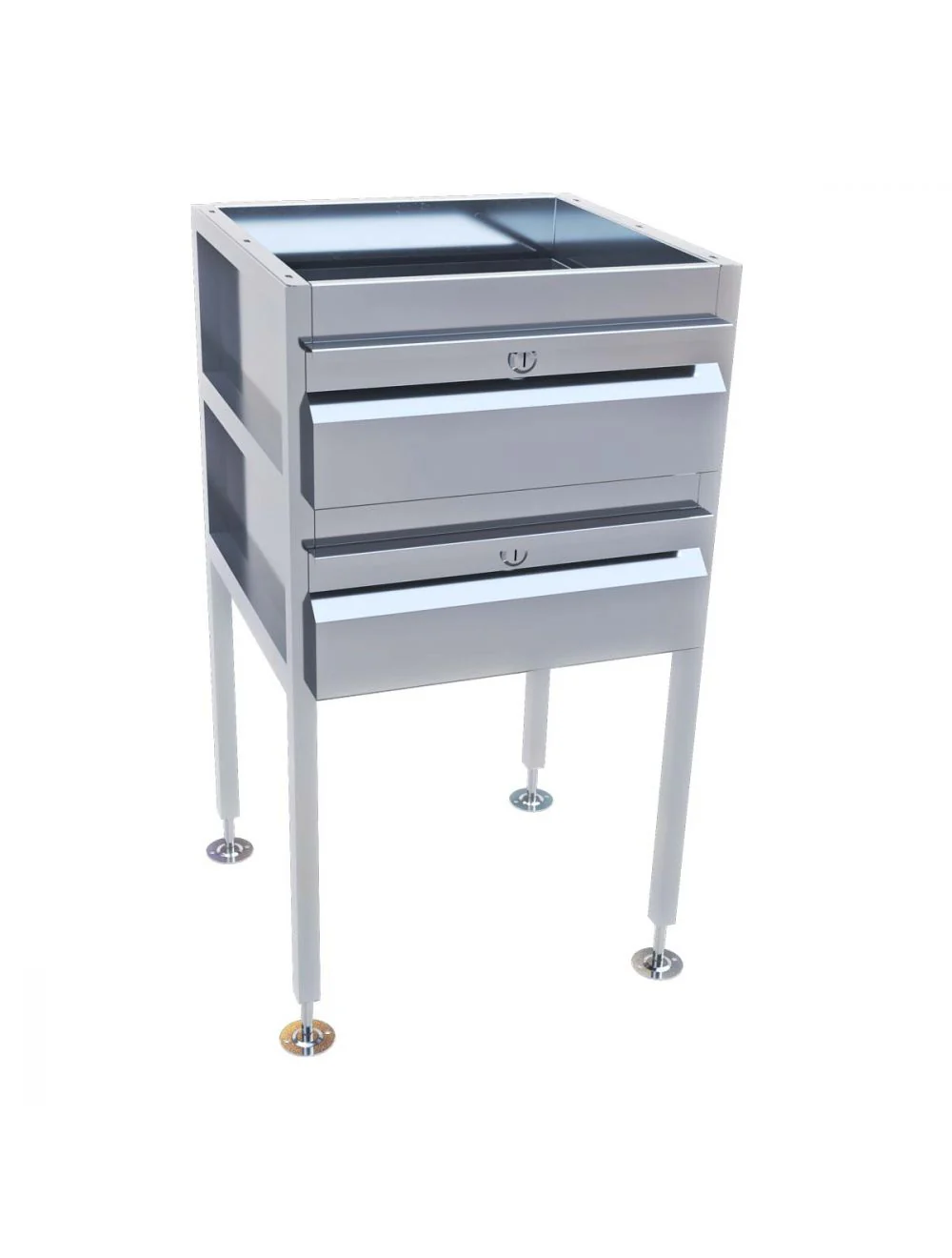 Lockable Freestanding Stainless Steel Drawer Unit (2 drawers) - Image 2