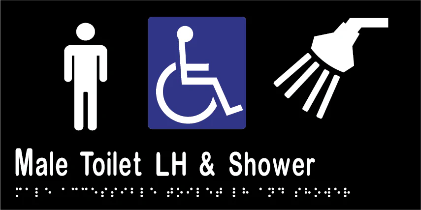 Male Accessible Toilet & Shower LH 300mmW x 150mmH - Image 2