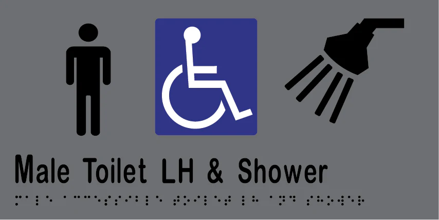 Male Accessible Toilet & Shower LH 300mmW x 150mmH - Image 3