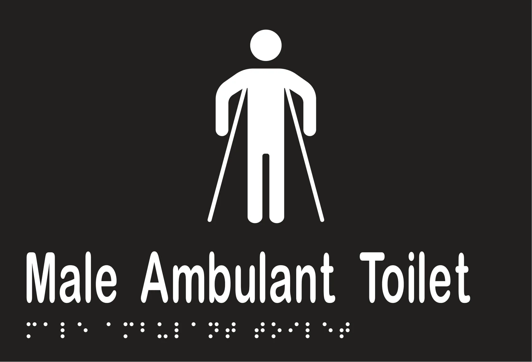 Male Ambulant Toilet Braille 220mmW x 150mmH - Image 2