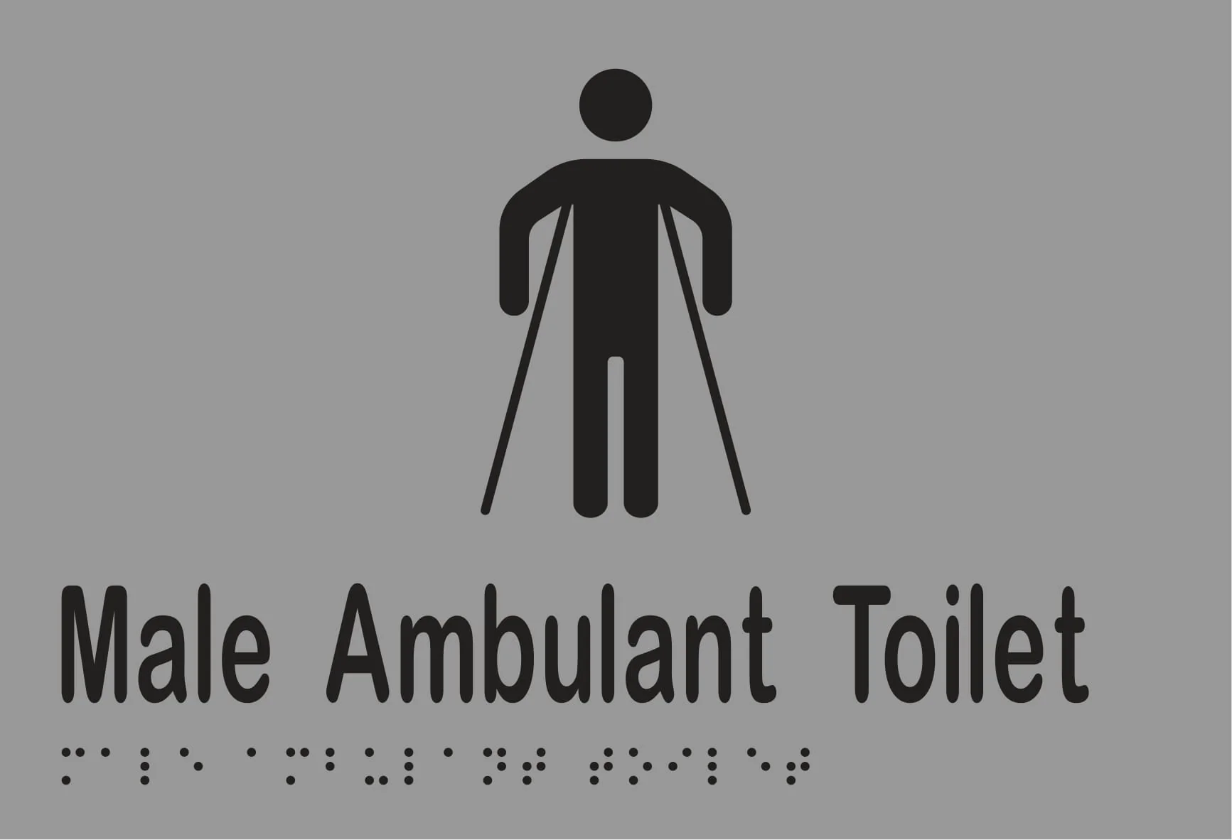 Male Ambulant Toilet Braille 220mmW x 150mmH - Image 3
