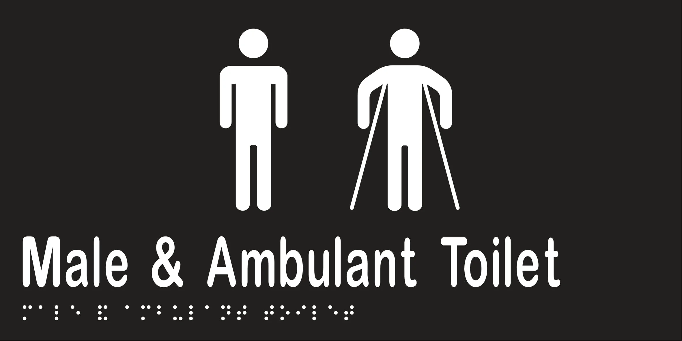 Male & Ambulant Toilet Braille 300mmW x 150mmH - Image 2