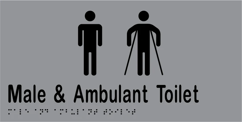 Male & Ambulant Toilet Braille 300mmW x 150mmH - Image 3