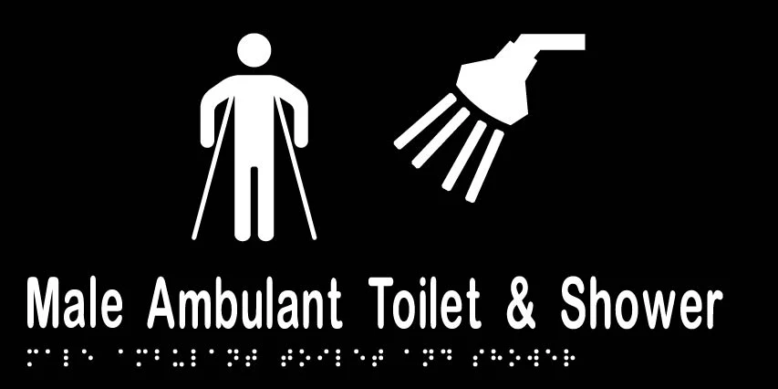 Male Ambulant Toilet & Shower 300mmW x 150mmH - Image 2