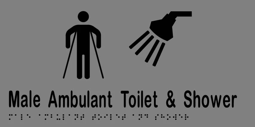 Male Ambulant Toilet & Shower 300mmW x 150mmH - Image 3