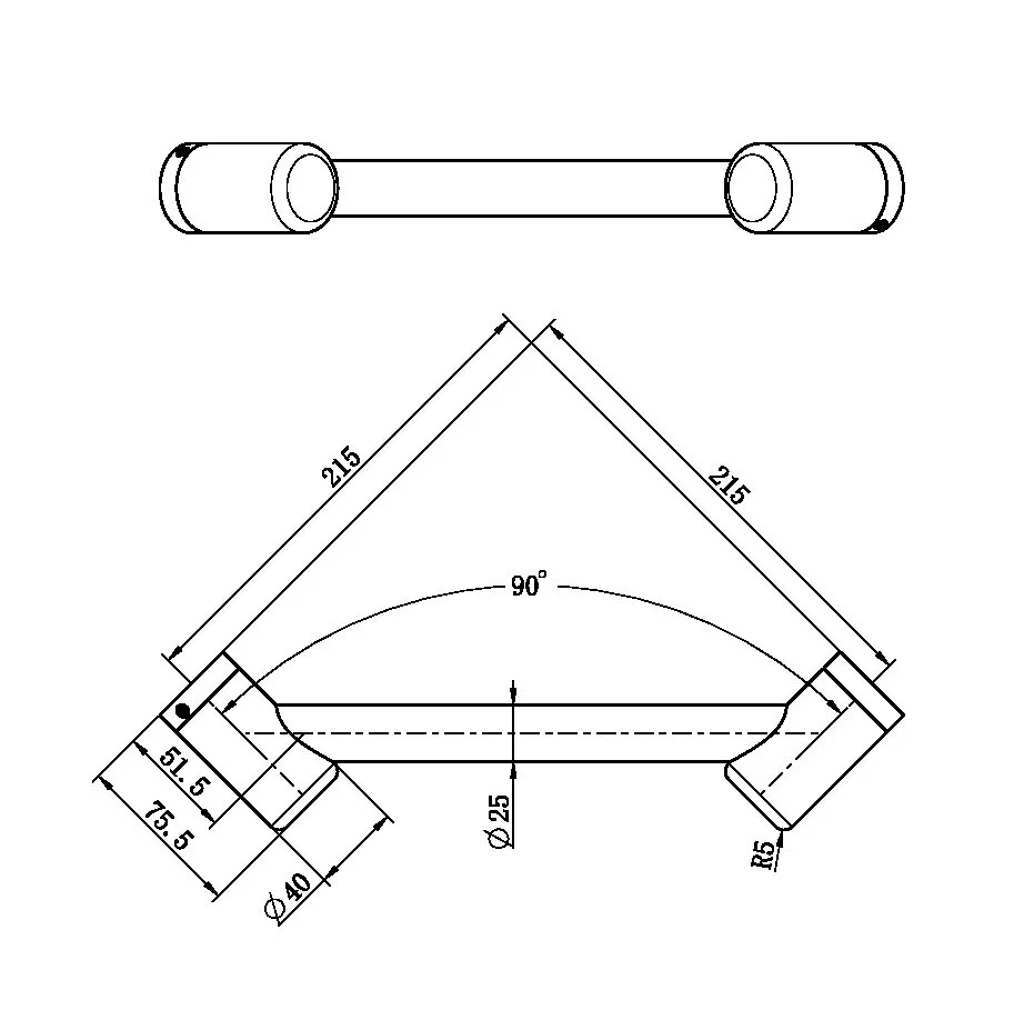 Mecca Care 25mm Footrest Corner Grab Rail 215mm - Image 7