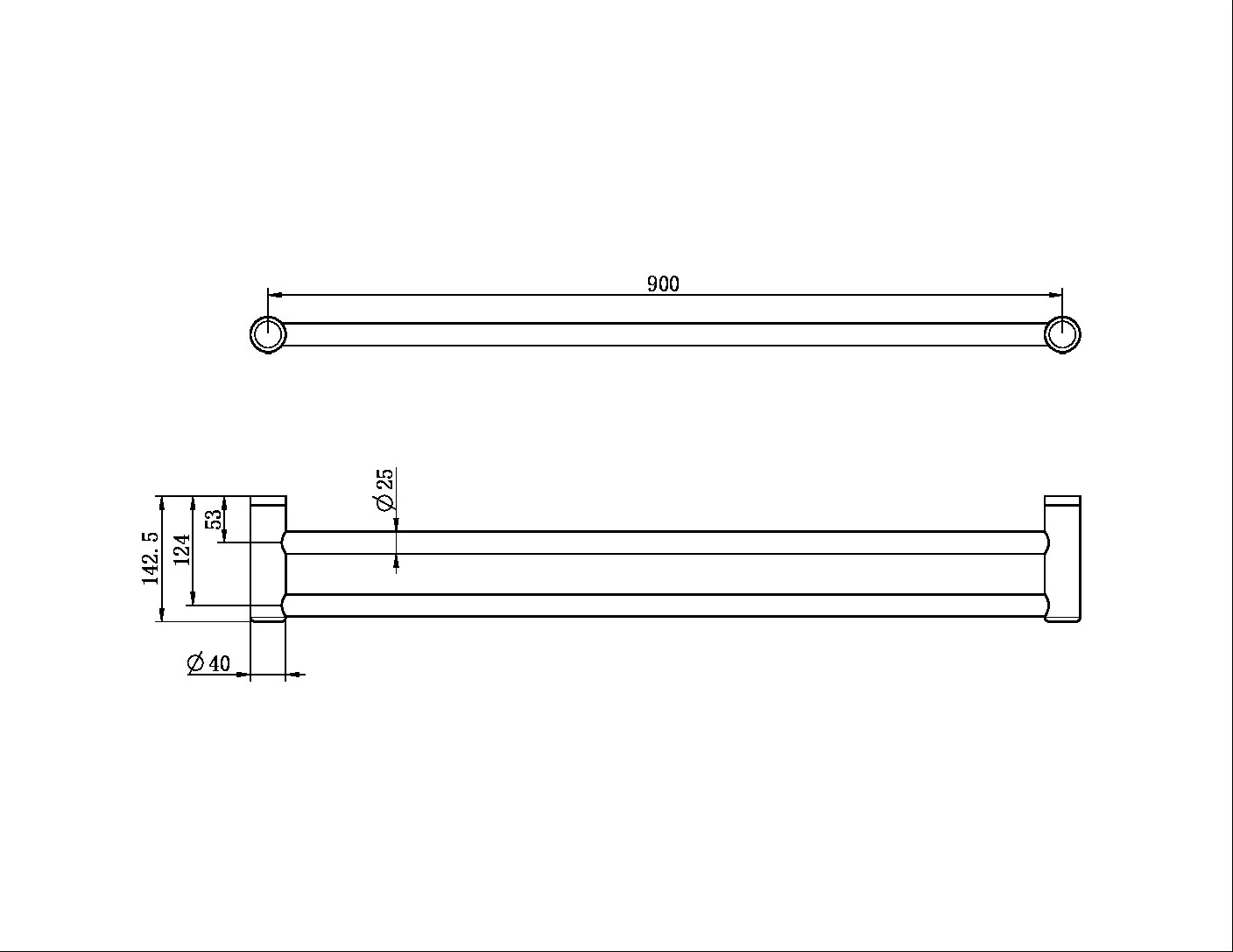 Mecca Care 25mm Grab Double Towel Rail 900mm - Image 13