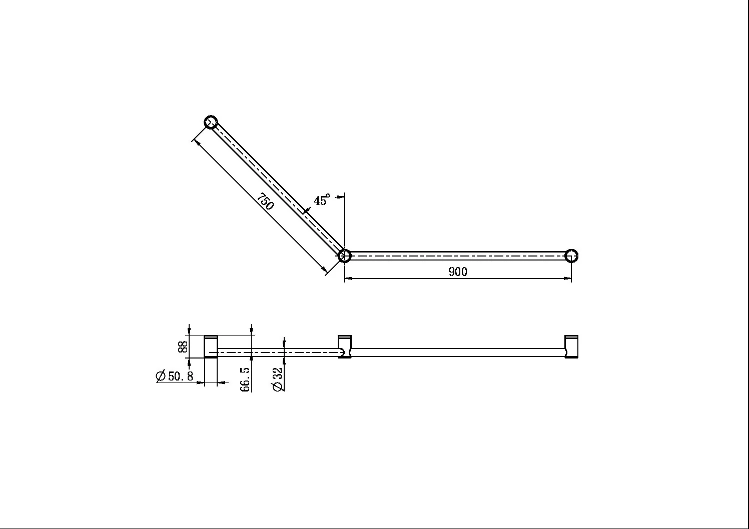 Mecca Care 32mm DDA Grab Rail Set 45 Degree 750mm x 900mm - Image 13