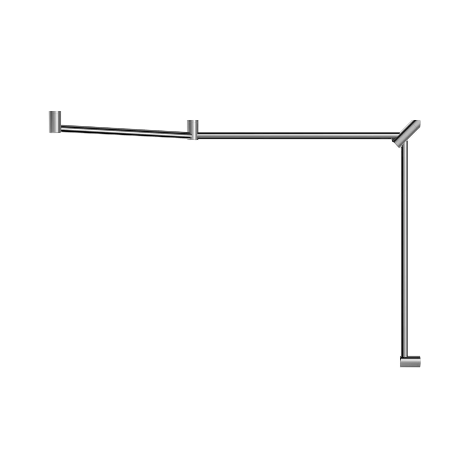 Mecca Care 32mm DDA Toilet Grab Rail Set 45 Degree Continuous 750x965x1025mm - Image 2