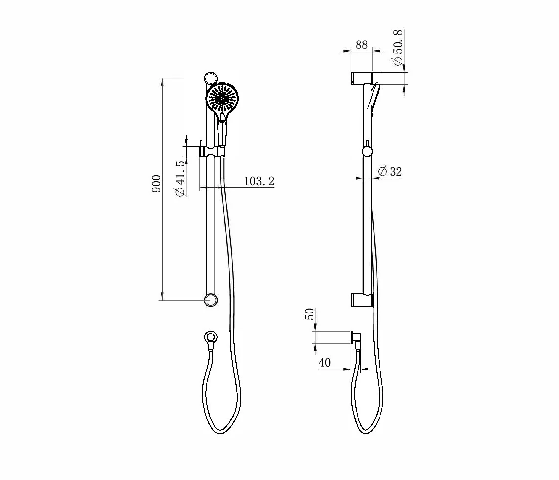 Mecca Care 32mm Grab Rail And Adjustable Shower Rail Set 900mm - Image 7