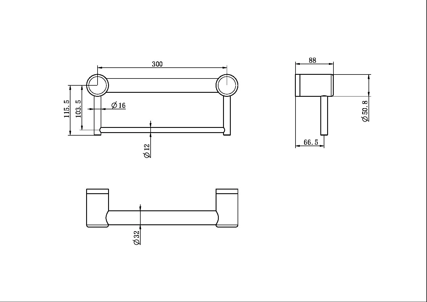 Mecca Care 32mm Grab Rail And Towel Rail 300mm - Image 13