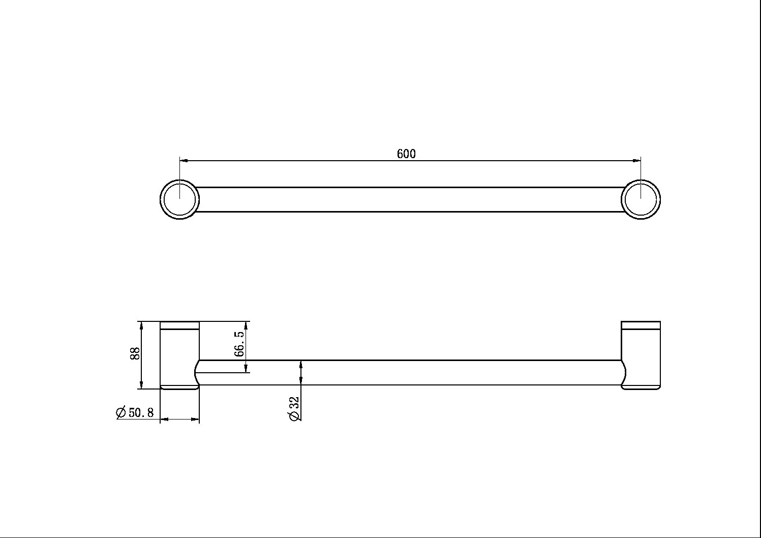 Mecca Care 32mm Grab Rail 600mm - Image 13