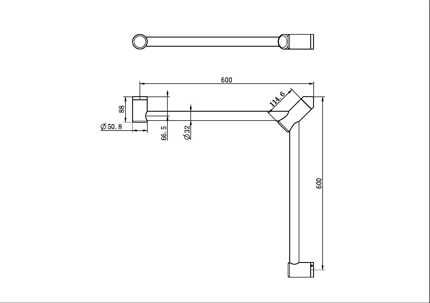 Mecca Care 32mm Wrap Around Corner Grab Rail 600mm x 600mm - Image 14