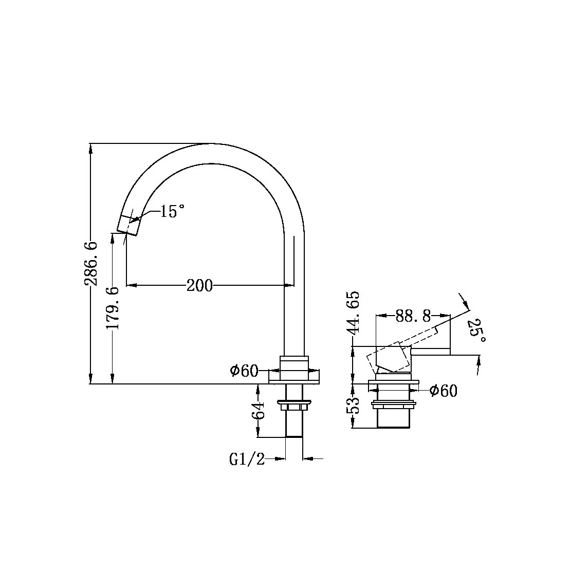 Mecca Hob Basin Mixer and Spout (Round) - Image 22