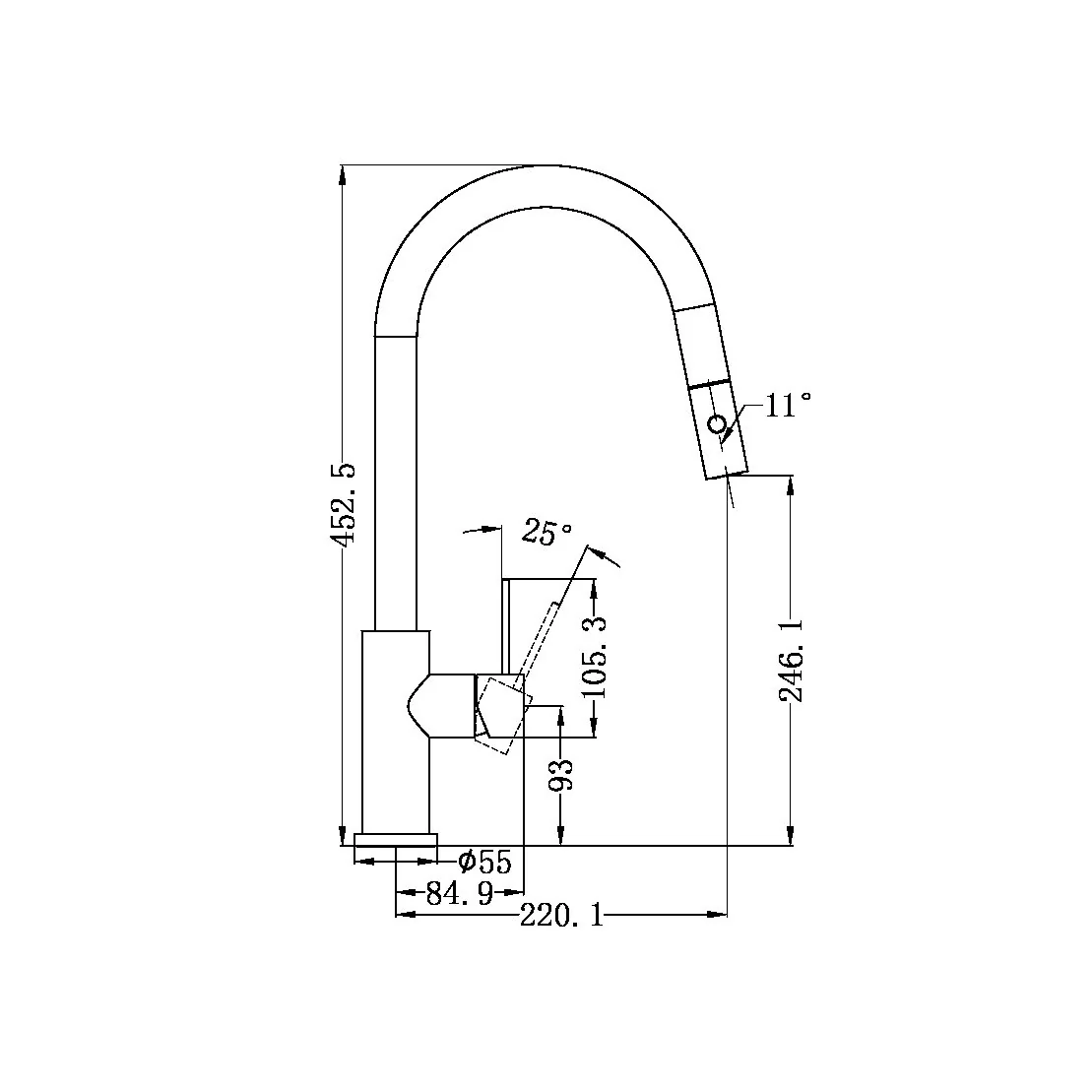Mecca Pull Out Sink Mixer With Vege Spray Function - Image 4