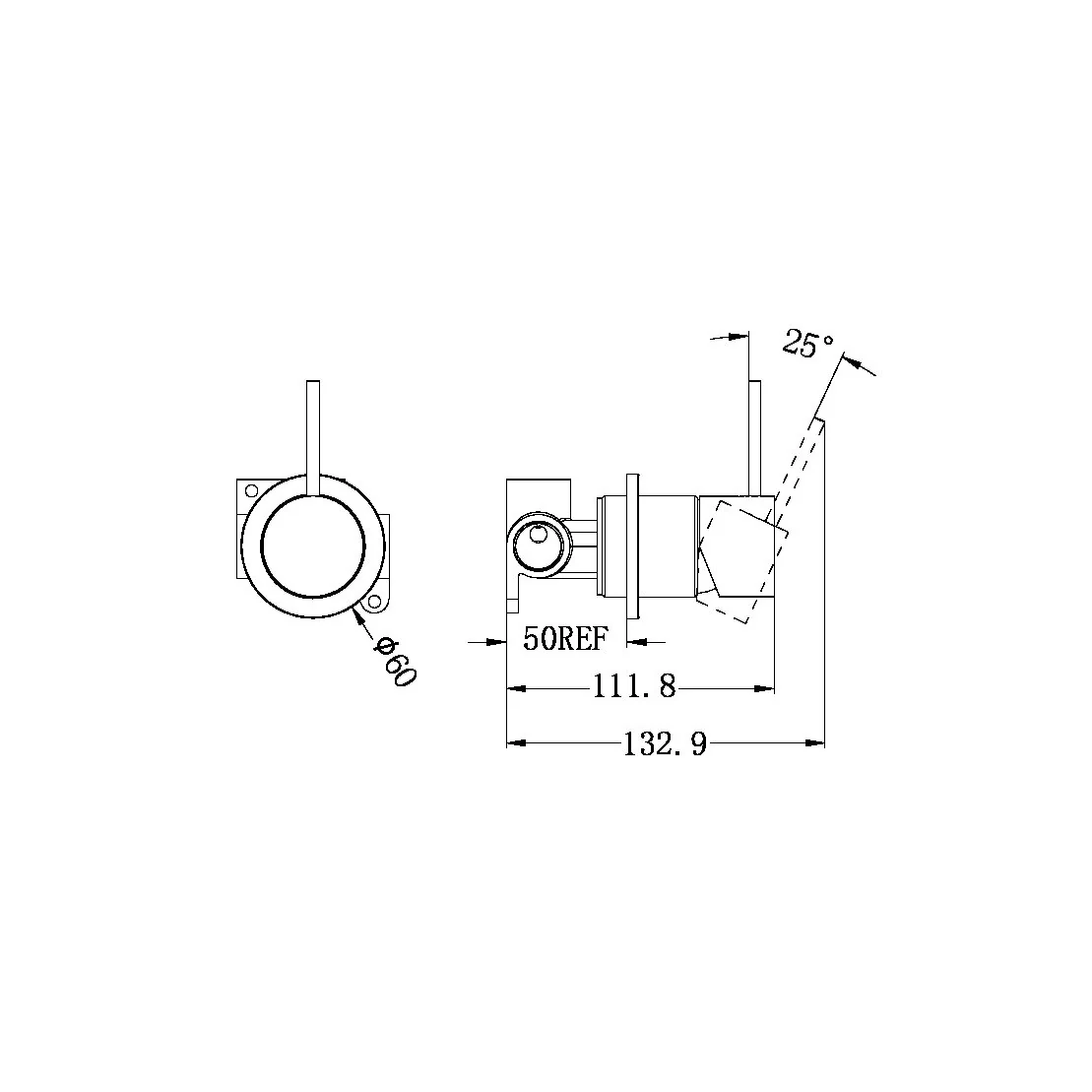 Mecca Shower Mixer 60mm Handle Up Plate - Image 10