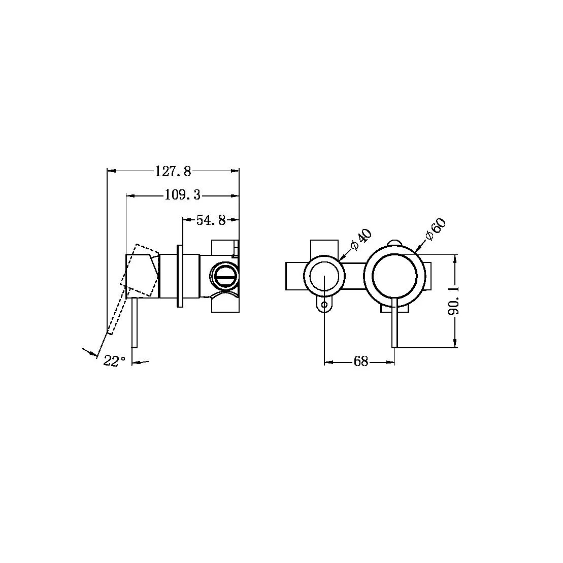 Mecca Shower Mixer With Horizontal 2 Way Divertor - Image 8